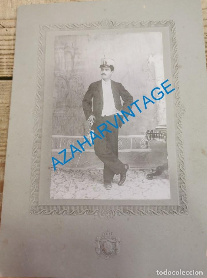 Military Antiques: ANTIQUISIMA FOTOGRAFIA DE UN SOLDADO DE ARTILLERIA CON ROS Y SABLE, 16X22 CMS