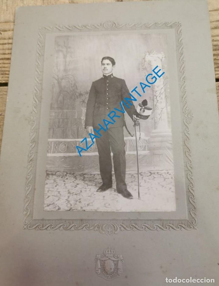 Military Antiques: ANTIQUISIMA FOTOGRAFIA DE UN SOLDADO DE ARTILLERIA CON ROS Y SABLE, 16X22 CMS