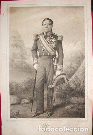 Militaria: LITOGRAFIA MILITARES. FERMIN DE SALCEDO. LIT. J. DONON. 39,5x26,5 CM. G-MILITAR-091
