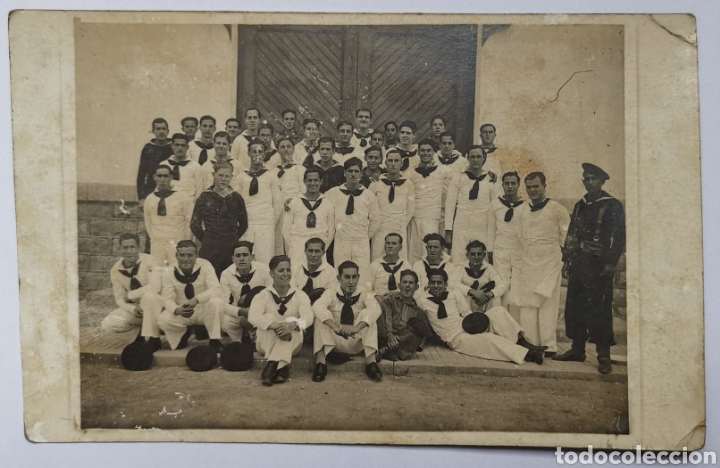 Militaria: Antigua Postal Fotogr&aacute;fica Grupo de Marineros de la Armada Espa&ntilde;ola (Marina de Guerra) A&ntilde;os 20-30