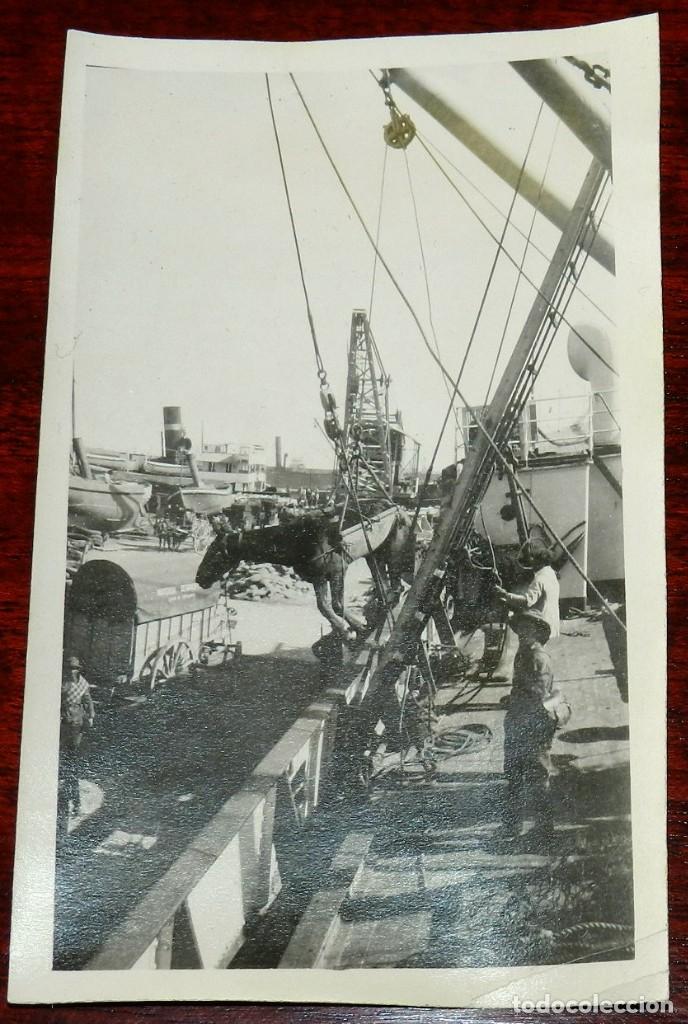 Militaria: FOTOGRAFIA DEL PUERTO DE MELILLA EN 1922, LLEGADA DE LAS TROPAS, MIDE 11 X 7 CMS.