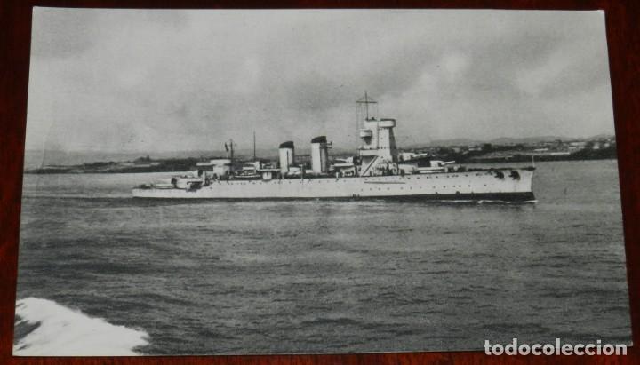 Military Antiques: POSTAL DEL CRUCERO NAVARRA, SERIE B, N.3, ENERO 1943, FOTO GONZALEZ DE AGUILAR, NO CIRCULADA.