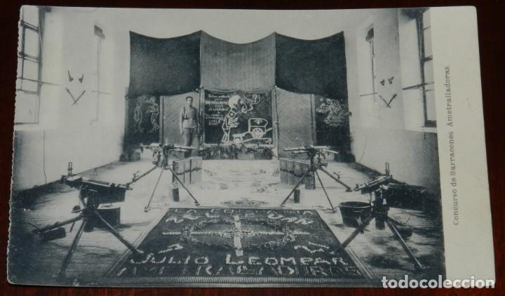 Military Antiques: POSTAL DE CONCURSO DE BARRACONES AMETRALLADORAS, JULIO LEOMPAR, FOT. DE HAUSER Y MENET, NO CIRCULADA