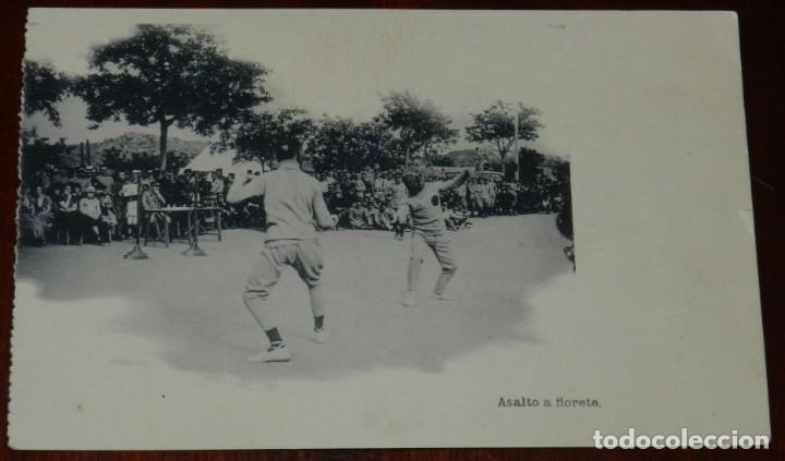 Militaria: POSTAL ASALTO A FLORETE. FOT. DE HAUSER Y MENET. NO CIRCULADA.