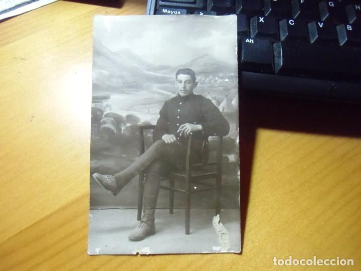 Militaria: ZARAGOZA.ISMAEL PALACIO,FOTOGRAFO.TAMA&Ntilde;O POSTAL.MILITAR EN ESTUDIO,A&Ntilde;OS 20.