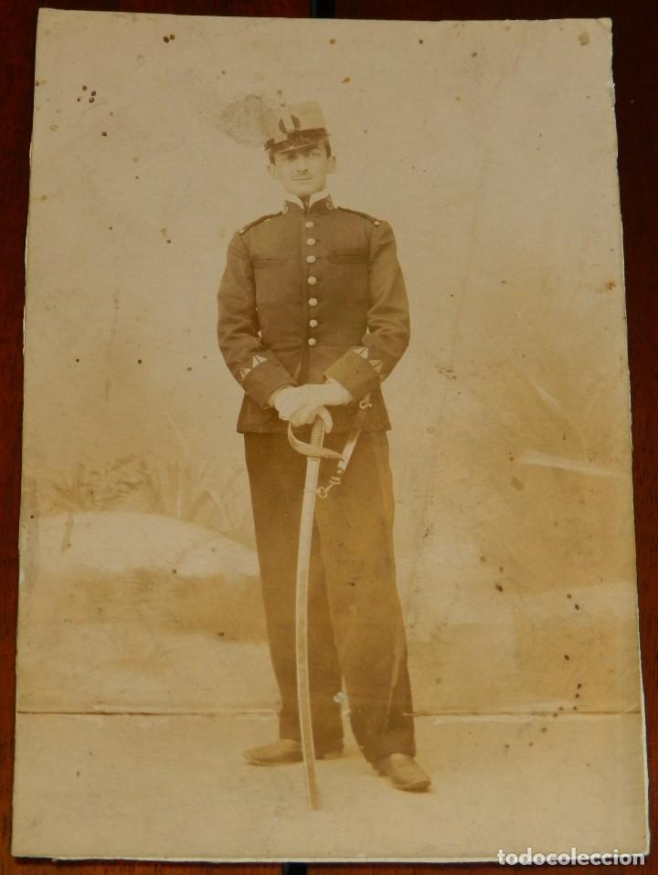 Military Antiques: ANTIGUA FOTOGRAFIA DE MILITAR DE INFANTERIA, EP&Ograve;CA DE ALFONSO XIII, FOTOGRAFO VICENTE ALEJANDRO, DE