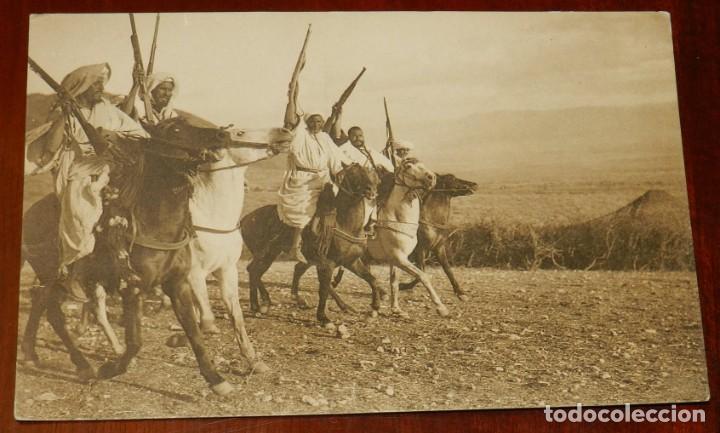 Military Antiques: ANTIGUA POLSTAL DE TIPOS Y COSTUMBRES RIFE&Ntilde;AS CORRIENDO LA POLVORA(MEELAB EL BARUD), 2&ordf; SERIE N&ordm; 8,