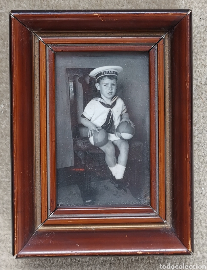 Militaria: Antigua Fotograf&iacute;a Ni&ntilde;o vestido de Marinero con Gorro Lepanto Espa&ntilde;a, posible acorazado
