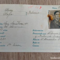 Militaria: FICHA DE FILIACION FALANGE, JEREZ DE LOS CABALLERO, BADAJOZ, GUERRA CIVIL ESPAÑOLA, AÑO 1936. Lote 321487083