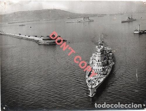 Militaria: ANTIGUA FOTOGRAFIA BUQUE INGLES DUKE OF YORK DE MANIOBRAS, 21X16 CMS