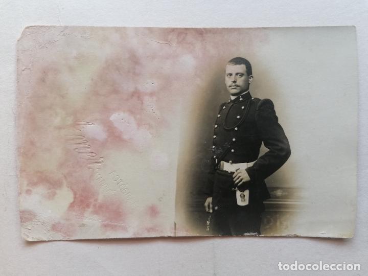 Militaria: FOTOGRAFIA JOVEN MILITAR POSANDO, MEDIDAS 8,5 X 13,5 CM, FOTO AMER