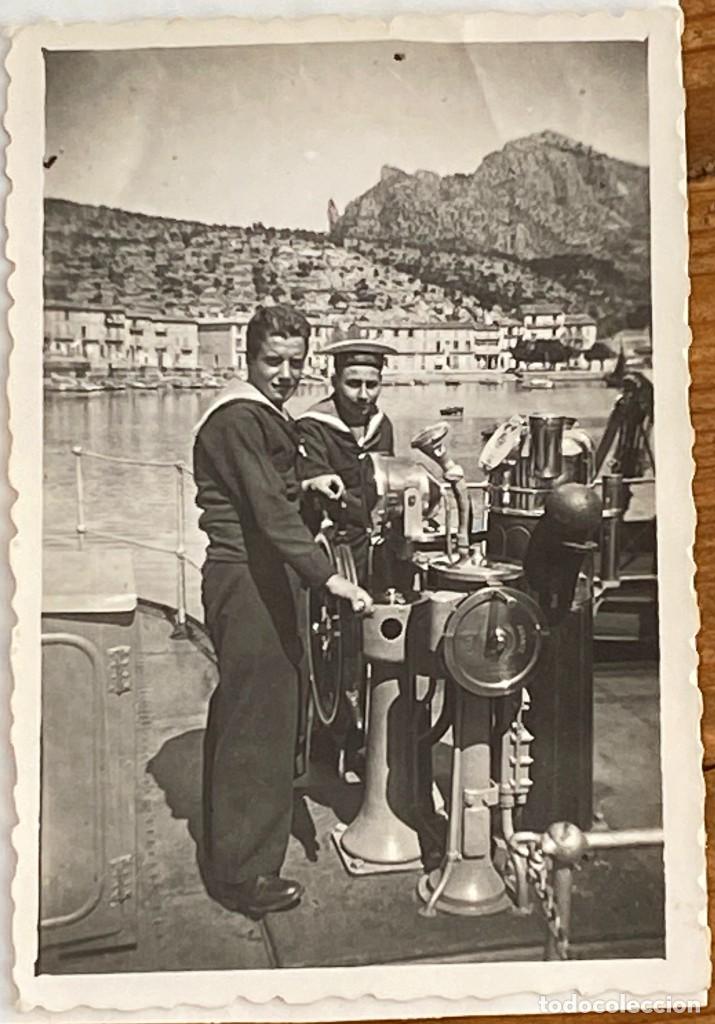 Military Antiques: FOTOGRAFIA DEL DESTRUCTOR ALMIRANTE MIRANDA, A&Ntilde;O 1950, BITACORA AUXILIAR, PUERTO DE SOLLER ( MALLORC