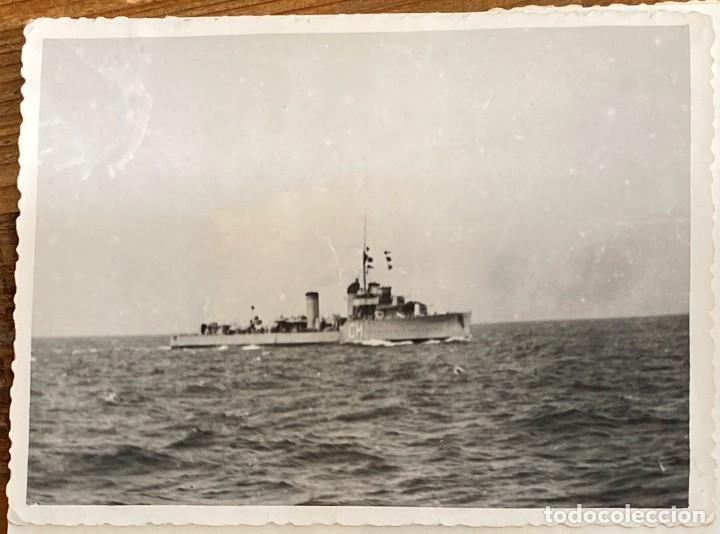 Militaria: FOTOGRAFIA DEL BARCO DESTRUCTOR CHURRUCA, A&Ntilde;O 1950, MIDE 11,5 X 9 CMS.