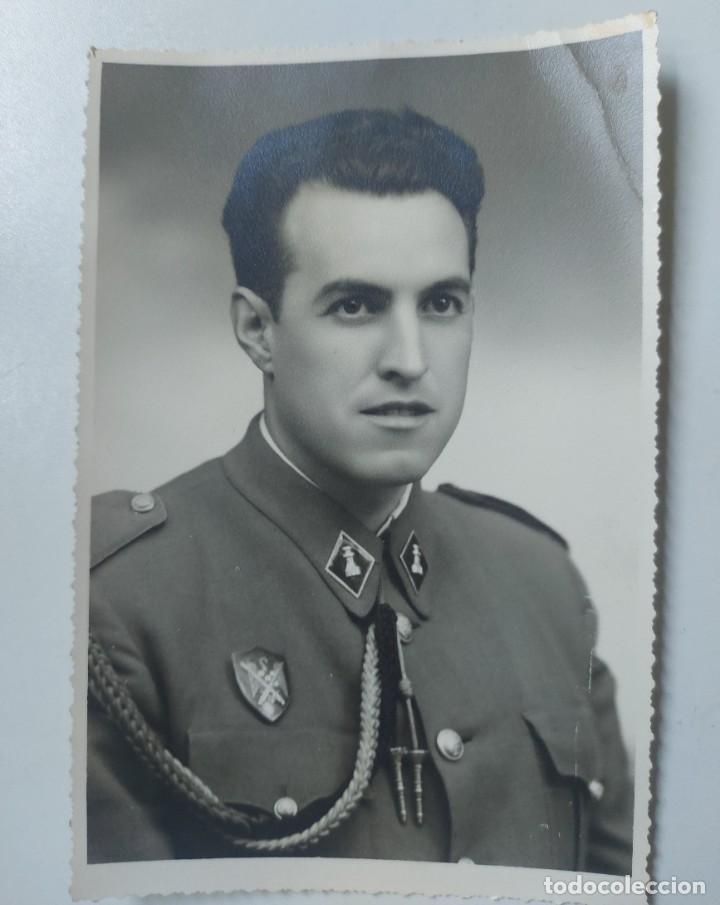 Militaria: ANTIGUA FOTOGRAFIA MILITAR ESPA&Ntilde;OL - INGENIERO - MILICIAS UNIVERSITARIAS - 17 x 11 CM - EPOCA FRANCO