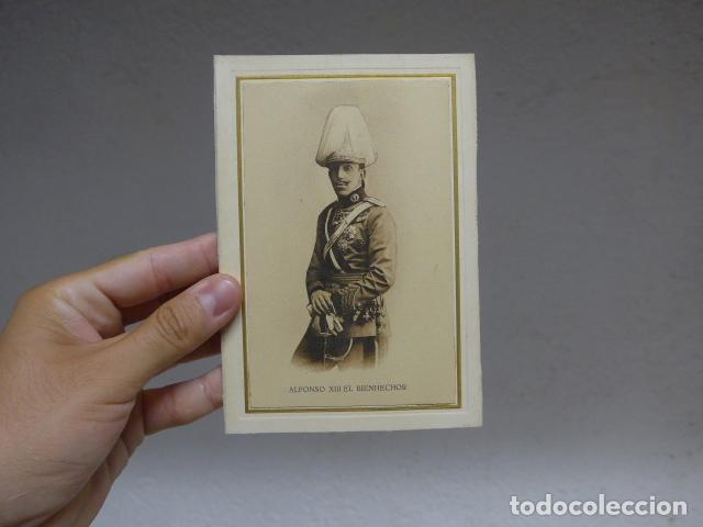 Militaria: Antigua postal fotografia original de rey Alfonso XIII el bienhechor.