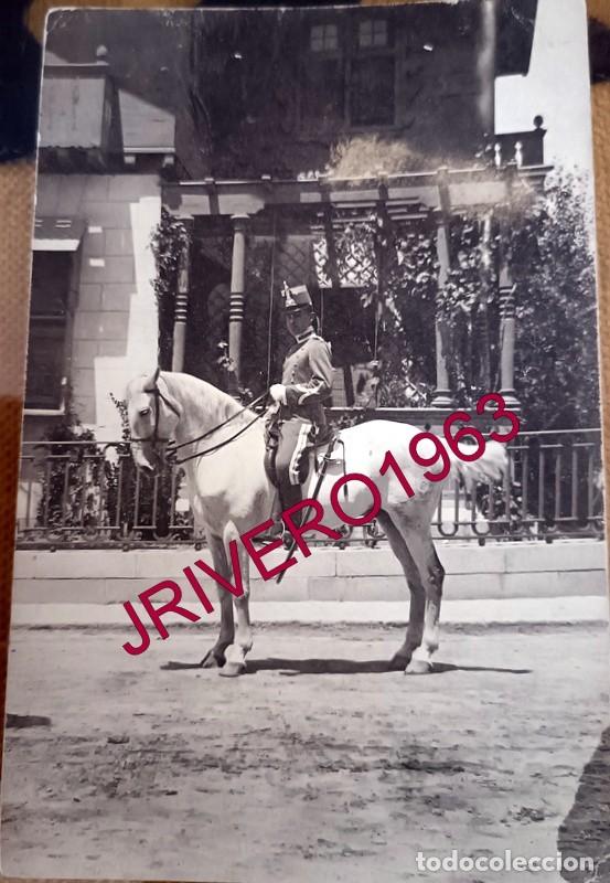 Militaria: ESPECTACULAR FOTOGRAFIA SOLDADO A CABALLO, ANTERIOR A 1905, 9X14 CMS