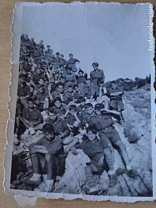 Militaria: OJE FALANGE JUVENTUDES ESPA&Ntilde;A FRANCO FOTO PARTICULAR CAMPAMENTO A&Ntilde;OS 50 RAJA LATERAL 6,5 X 4,5 CMS