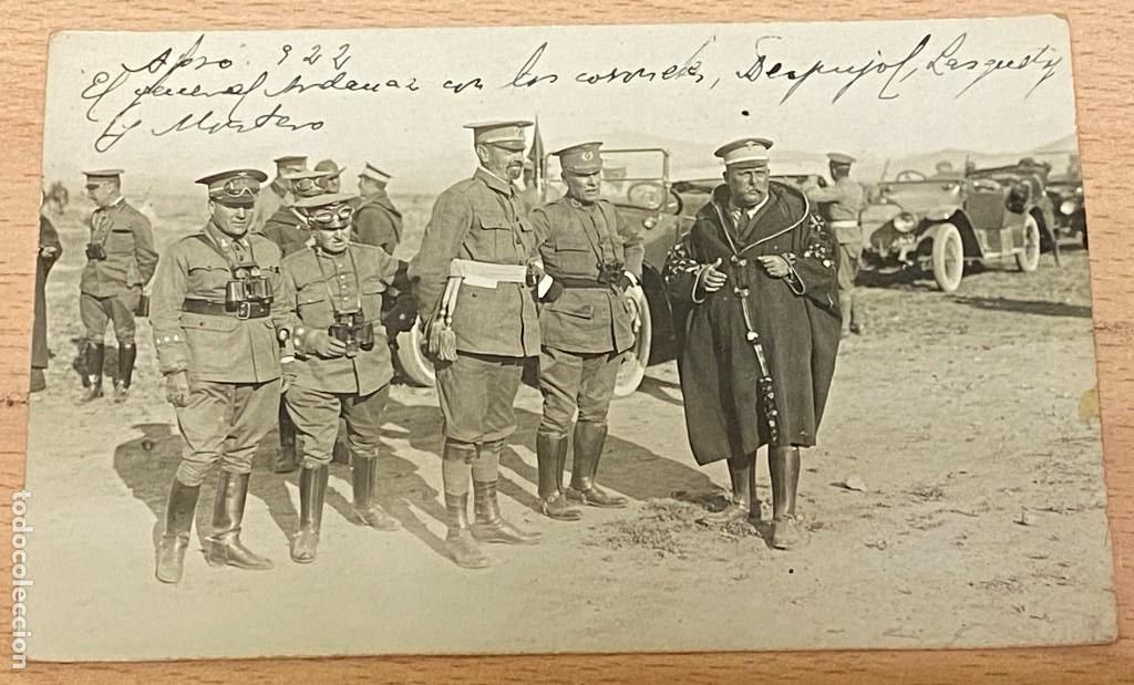 Military Antiques: FOTOGRAFIA DE LA GUERRA DEL RIF, AFSO 1922, EL GENERAL ARDENAZ CON LOS CORONELES, DESPUJOL, LASQUETY