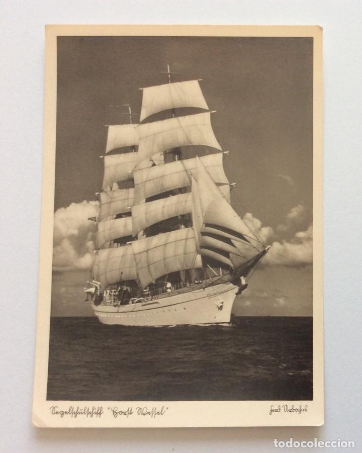 Military Antiques: POSTAL FOTOGR&Aacute;FICA BARCO EAS N&ordm; 380 BUQUE ESCUELA ALEM&Aacute;N SCHULSCHIFF HORTS WESSEL PROBABLEMENTE