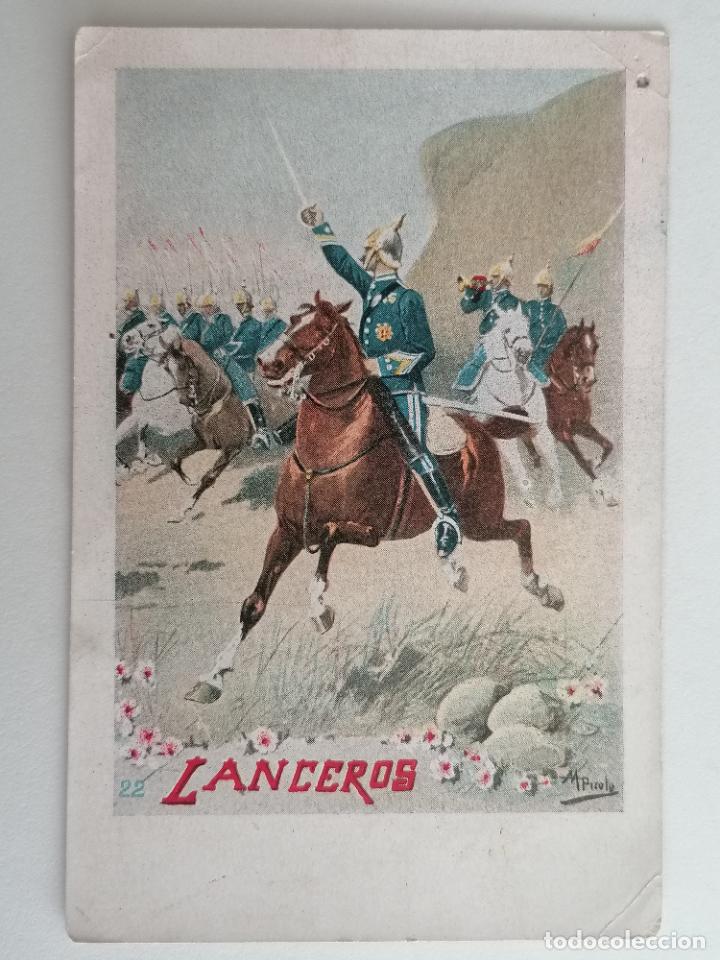 Militaria: TARJETA POSTAL ARTISTICA ESPA&Ntilde;OLA, LANCEROS, N&ordm; 222, EDITOR SATRNINO CALLEJA