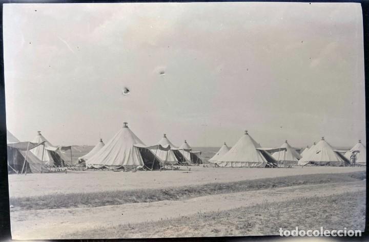 Militaria: FOTOGRAFIA EN NEGATIVO DE CELULOIDE DE CAMPAMENTO DE MILITARES EN LA GUERRA DEL RIF, SE HA POSITIVAD