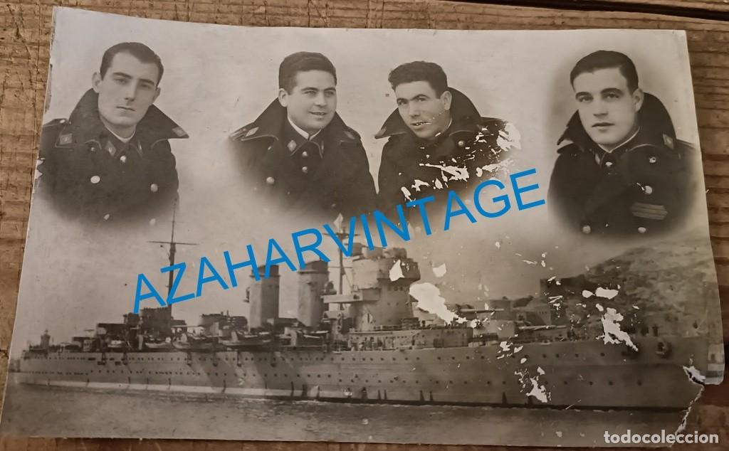 Militaria: RARA FOTOCOMPOSICION, SOLDADOS INFANTERIA DE MARINA, TERCIO NORTE, 14X9 CMS