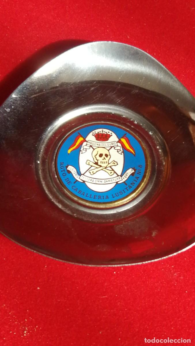 Militaria: Peque&ntilde;a bandeja con escudo esmaltado caballer&iacute;a lusitana 8