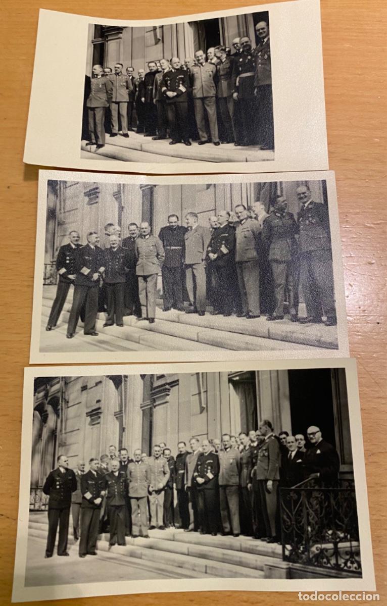 Militaria: Lote de 3 fotograf&iacute;as reunion altos mandos alemanes.