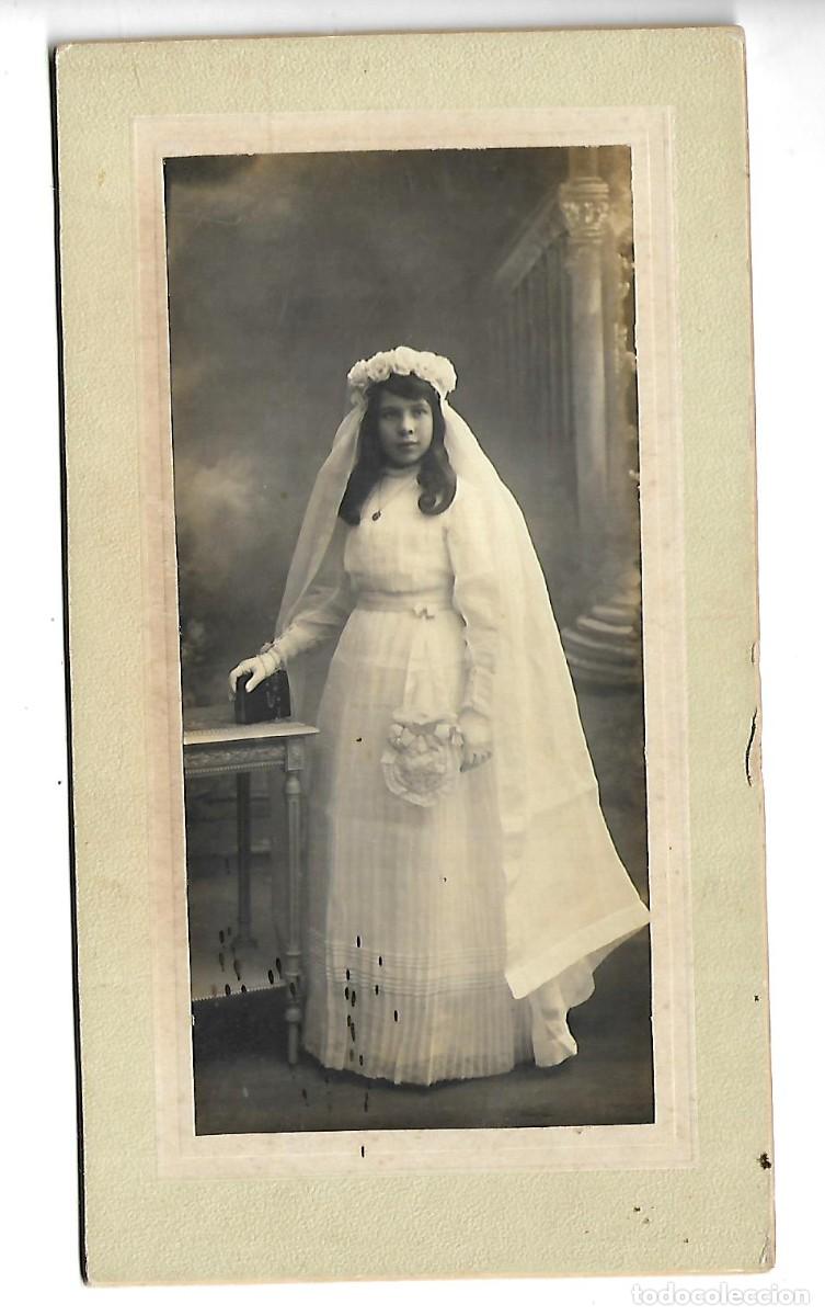 Militaria: 1R-ANTIGUA FOTOGRAFIA DE UNA NI&Ntilde;A DE COMUNION