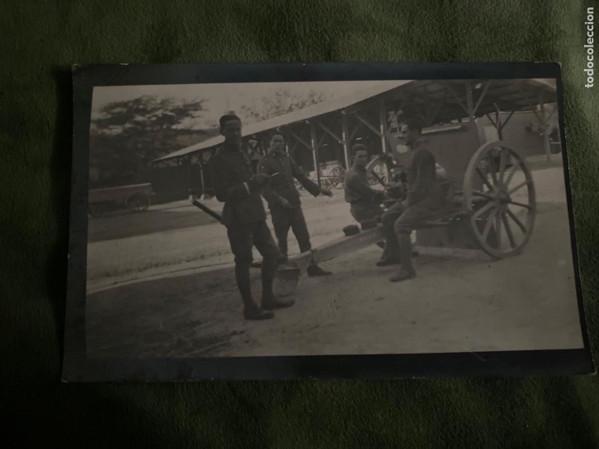 Militaria: ANTIGUA POSTAL MILITAR SOLDADOS CA&Ntilde;&Oacute;N EPOCA ALFONSO XIII
