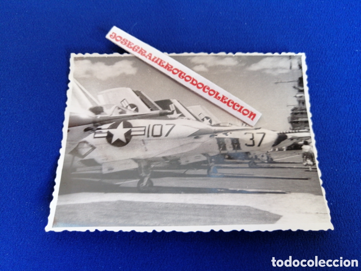 Militaria: PORTAAVIONES AVIONES EN PISTA AM&Eacute;RICANO FOTOGRAF&Iacute;A ANTIGUA