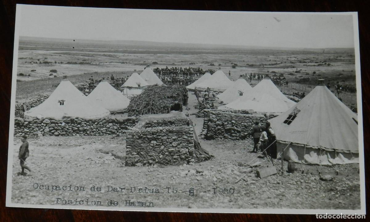 Military Antiques: FOTOGRAFIA DE GUERRA DEL RIF, OCUPACION DE DAR DRIUS, 15 DE MAYO DE 1920, POSICION DE HAMAN, MARRUEC