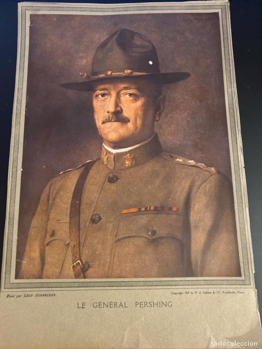 Militaria: Lamina cromo 29 x 40 cm General Pershing 1 Guerra Mundial