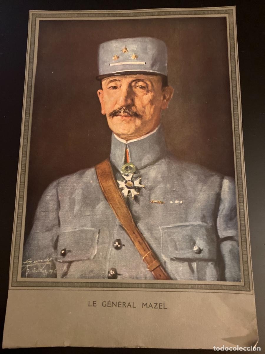 Militaria: Lamina cromo 29 x 40 cm General Mazel 1 Guerra Mundial