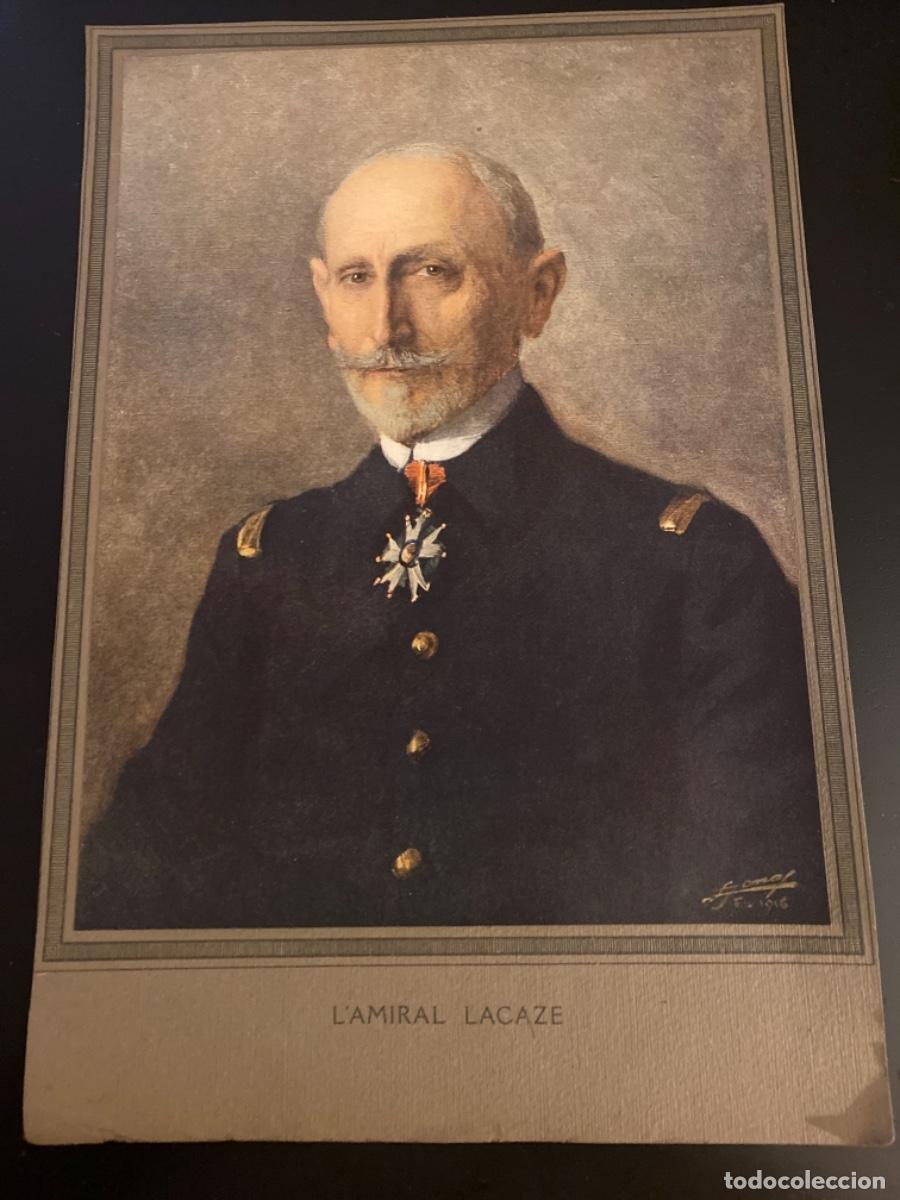 Militaria: Lamina cromo 29 x 40 cm General L &lsquo; Almiral Lacaze 1 Guerra Mundial