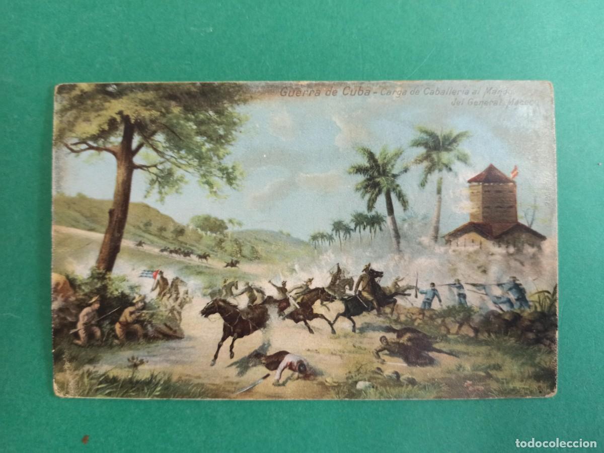 Militaria: Antigua postal de la Guerra de Cuba. Caballeria del General Maceo. Original.