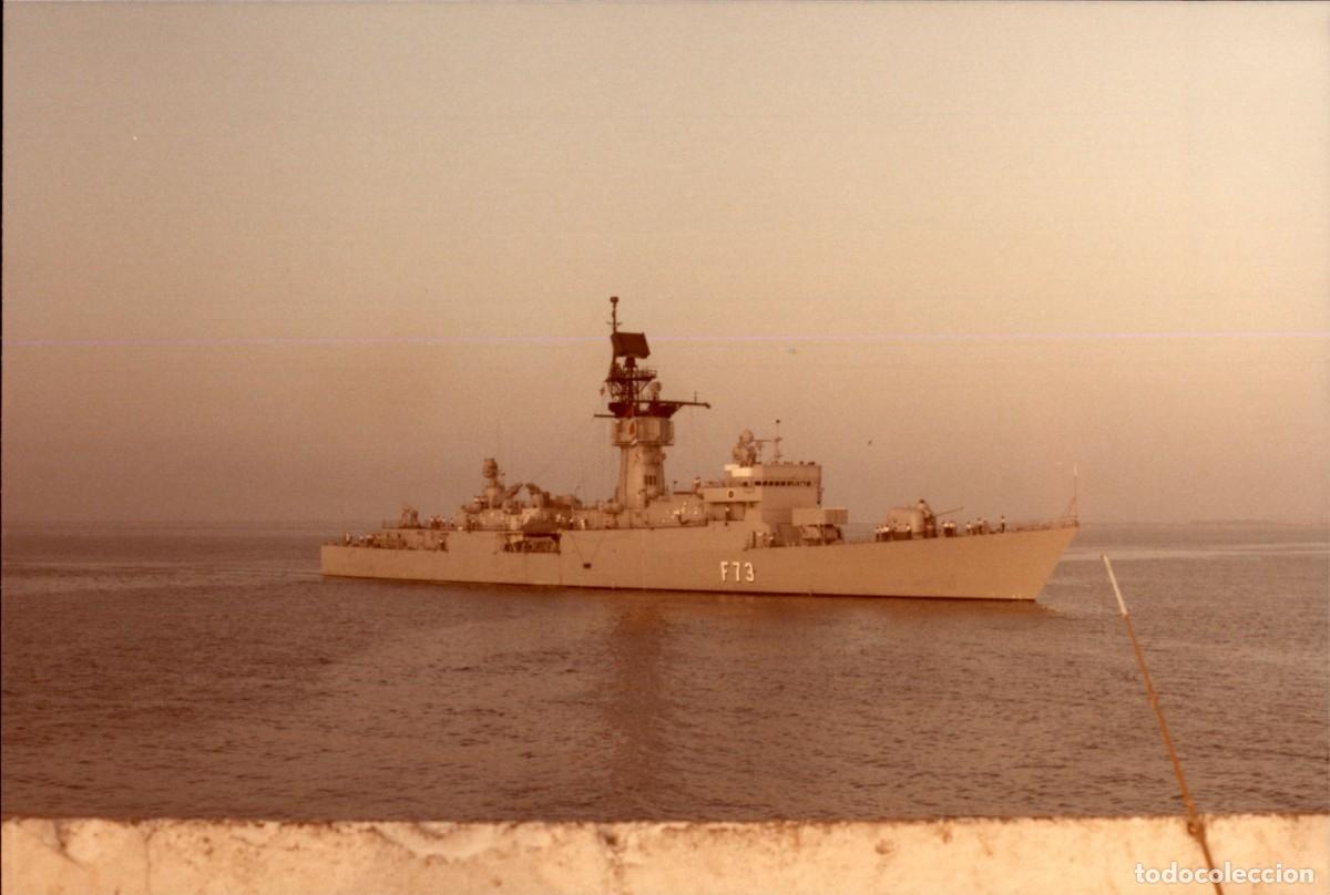 Militaria: Original - A&ntilde;o 1986 - Armada Espa&ntilde;ola - Fragata Catalu&ntilde;a F-73 - Puerto de Cadiz