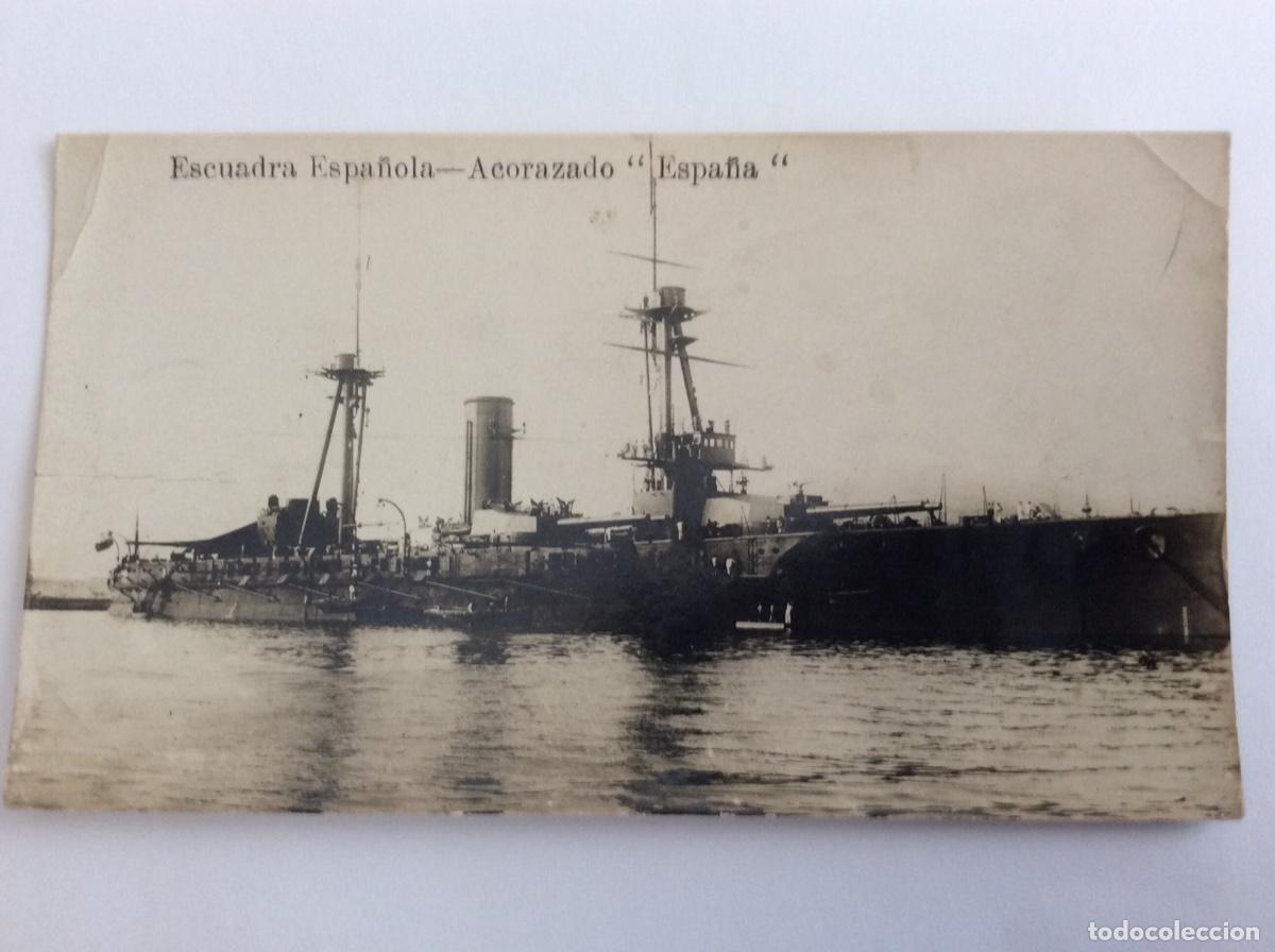 Militaria: POSTAL FOTOGR&Aacute;FICA BARCO GUERRA MARINA ESPA&Ntilde;A ACORAZADO ESPA&Ntilde;A