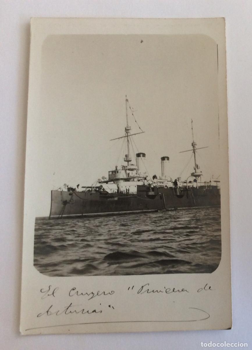 Militaria: POSTAL FOTOGR&Aacute;FICA VERTICAL BARCO GUERRA MARINA ESPA&Ntilde;A CRUCERO PRINCESA DE ASTURIAS