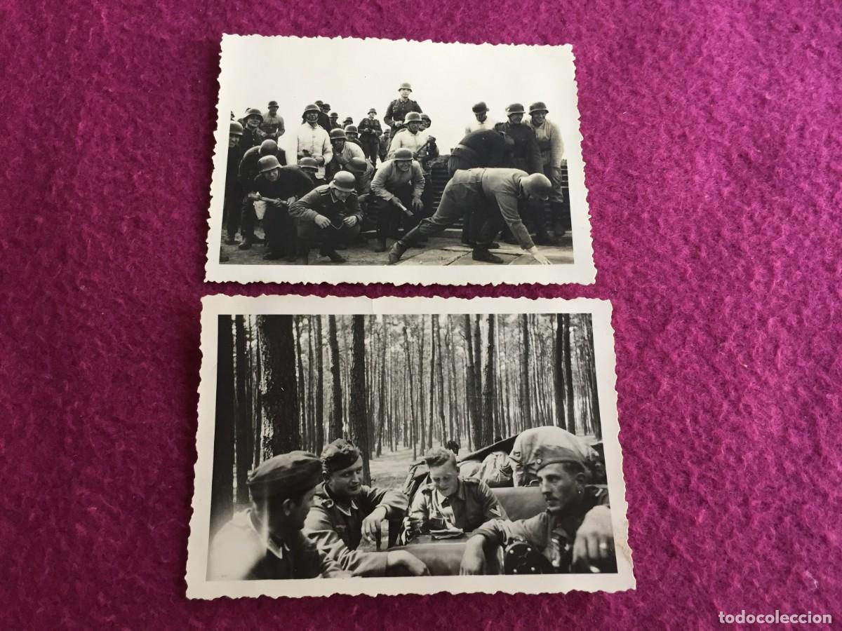 Military Antiques: *** 2 FOTOS DE GRUPO DE SOLDADOS ALEMANES EN UN MOMENTO DE OCIO DURANTE LA GUERRA *** III REICH ***