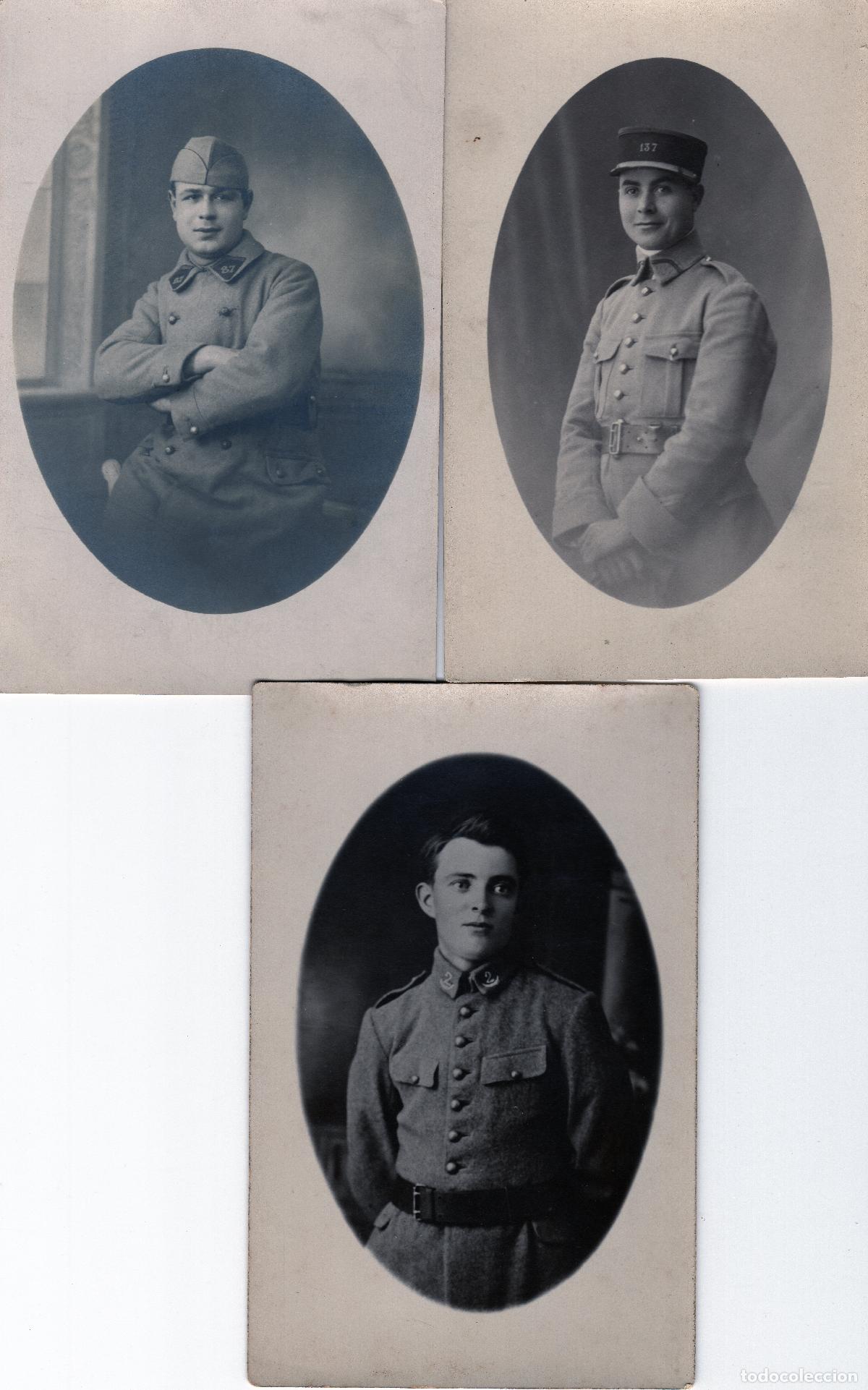 Militaria: TRES FOTOGRAF&Iacute;AS DE MILITARES FRANCESES A&Ntilde;OS 40.