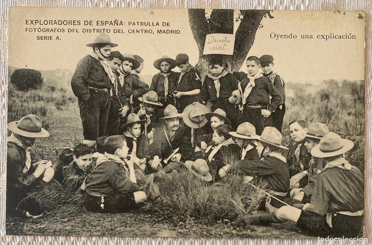Militaria: POSTAL DE LOS EXPLORADORES DE ESPA&Ntilde;A, BOY SCOUT, PATRULLA DE FOTOGRAFOS DEL DISTRITO DEL CENTRO, MAD