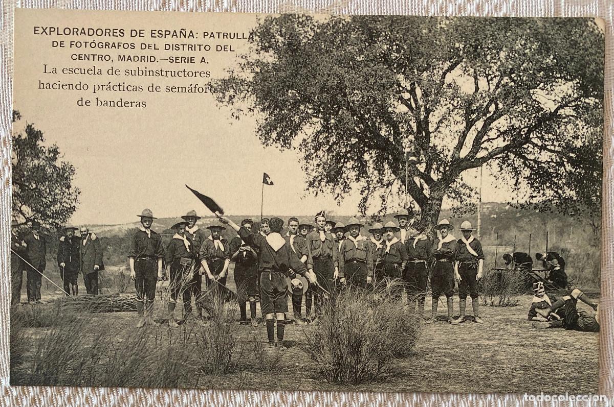 Militaria: POSTAL DE LOS EXPLORADORES DE ESPA&Ntilde;A, BOY SCOUT, PATRULLA DE FOT&Oacute;GRAFOS DEL DISTRITO DE CENTRO, MADR