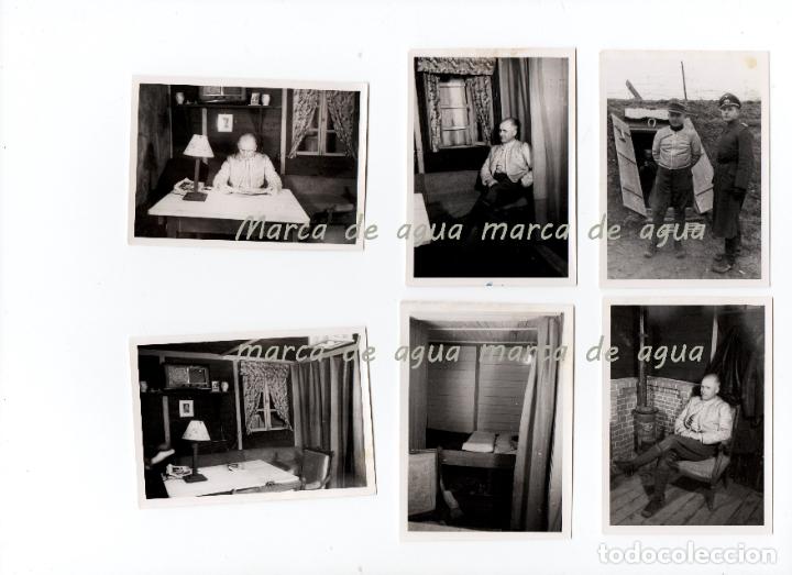 Militaria: Seis fotos de oficiales alemanes y su bunker - caseta. II guerra mundial. 1944