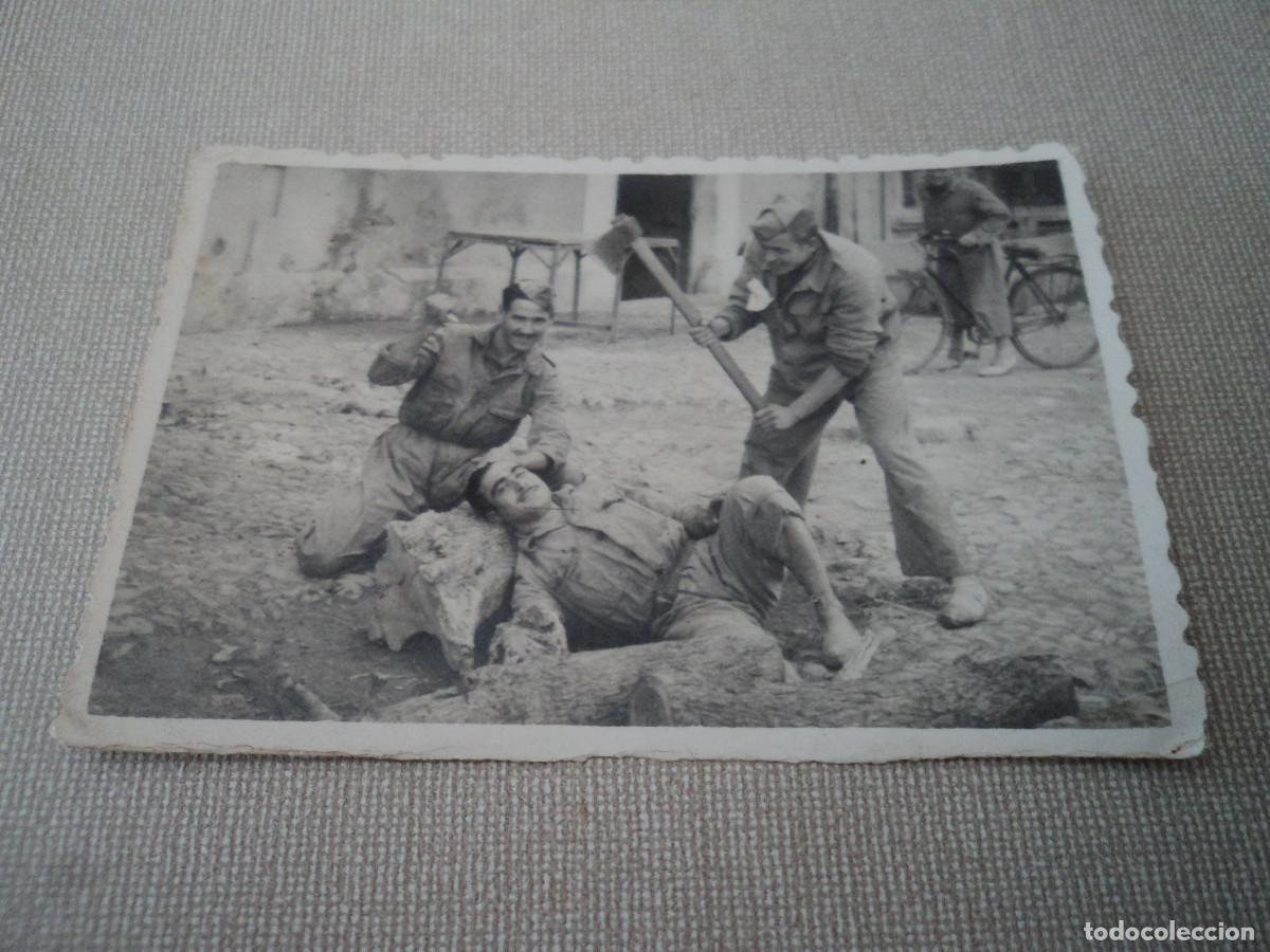 Militaria: fotografia de 3 soldados foto jimenez hnos, benalua alicante, 9 x 6 cm