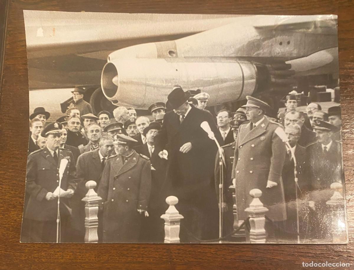 Militaria: FOTOGRAFIA DEL PRESIDENTE EISENHOWER, CON EL GERALISMO FRANCO, FOTO DE PRENSA, FOTO JORDAN, MIDE 24