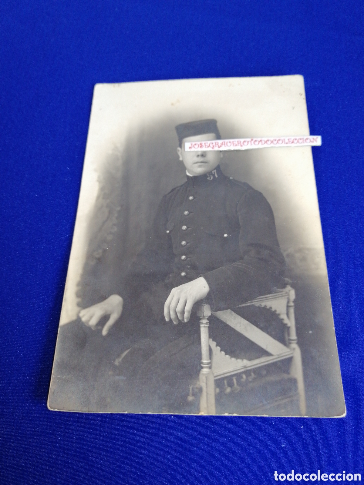 Militaria: MILITAR EJ&Eacute;RCITO MODELO POSANDO FOTOGRAF&Iacute;A POSTAL ANTIGUA