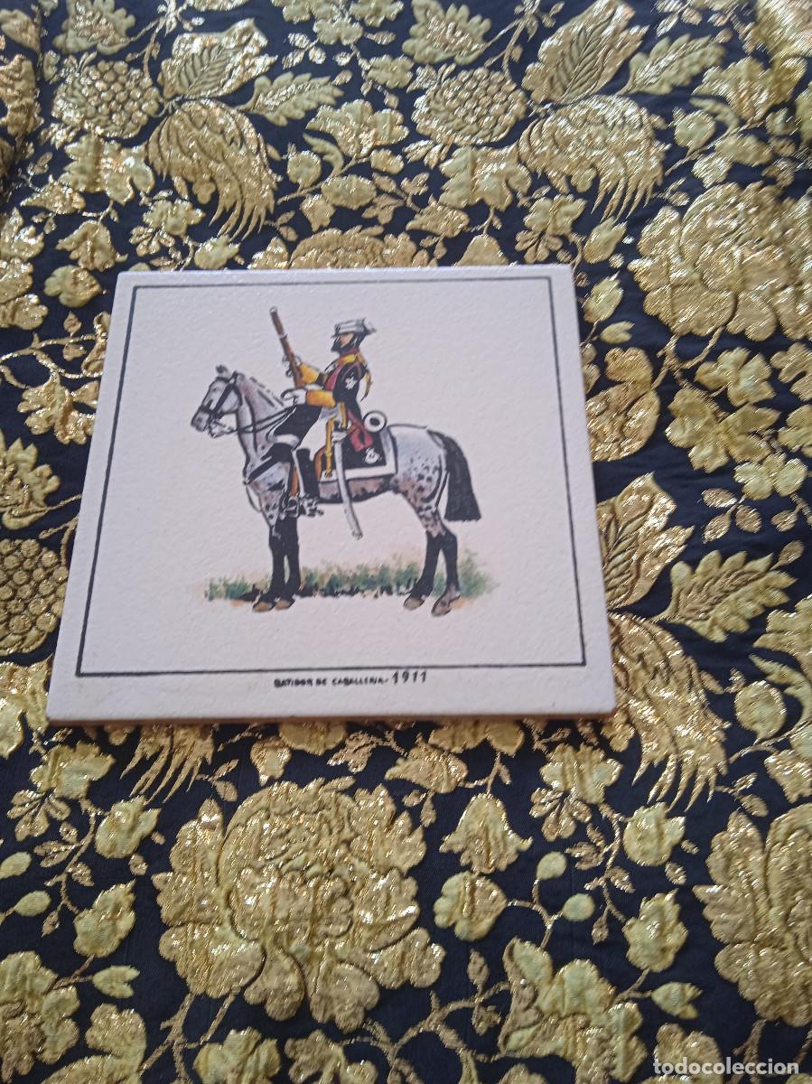 Militaria: AZULEJO SERIGRAFIADO CON SOLDADO A CABALLO REF 01 GOLO
