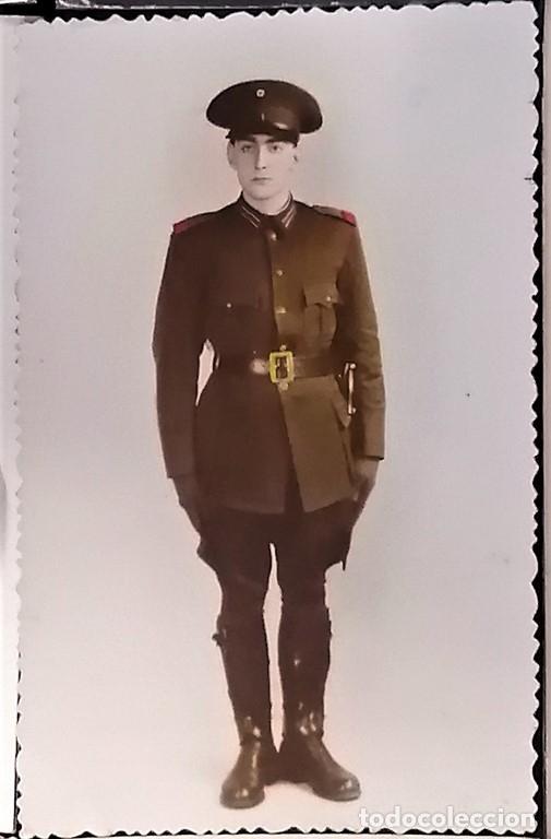 Militaria: Militar argentino, mediados del siglo XX, foto de estudio coloreada manualmente - CLC