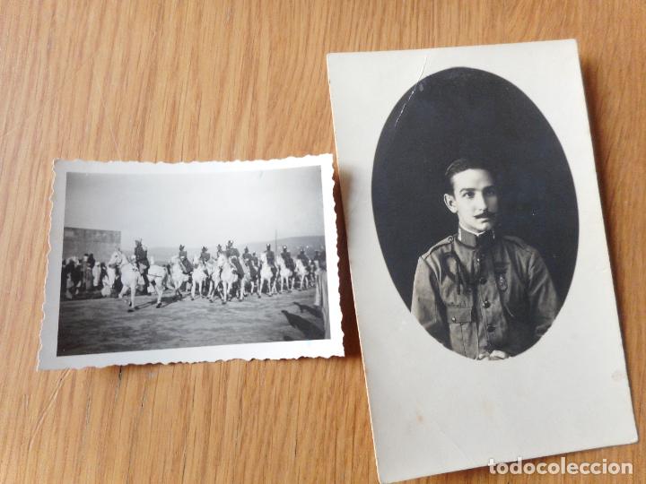 Militaria: ANTIGUAS FOTOGRAFIAS DE MILITAR Y GRUPO DE MILITARES A CABALLO. CABALLERIA FOTO ROS MARRUECOS